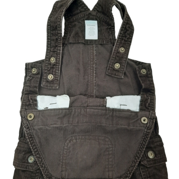 Gymboree Courdory Cargo Overalls Brown Embroidered Deer Size 6-12 Months… - Picture 9 of 9